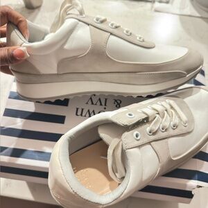 White and Gray Sneakers